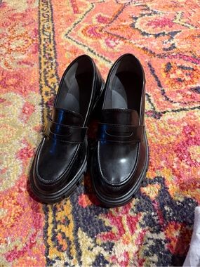 Black Leather Penny Loafers